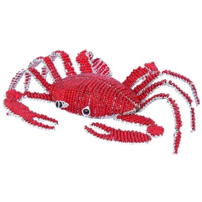 BEADWORX -  SMALL RED CRAB IN THE SEA - HAND CRAFTED ~ BEAD WORK - BEADED GIFT   321504462619